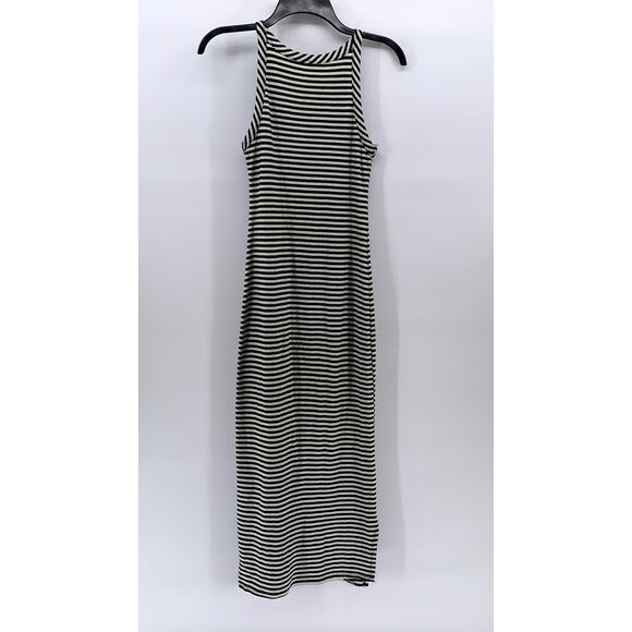 DESIGN LAB LORD & TAYLOR Women's Navy-White Striped Crewneck Maxi Dress SZ XS - Picture 3 of 11